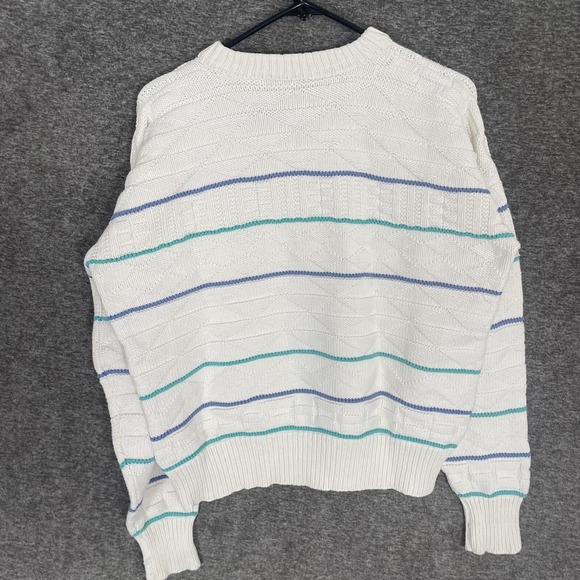 The Fox Collection 3D Knit Sweater Size M Striped Geometric - Picture 7 of 8